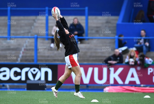 220422 - Wales Women v France Women - TikTok Women’s Six Nations - Kayleigh Powell of Wales during the warm up