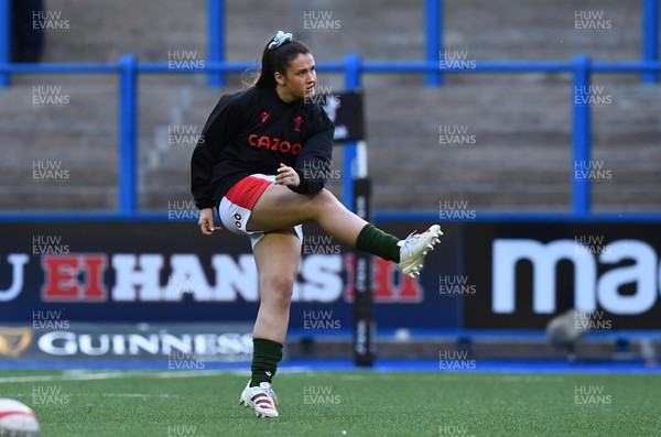 220422 - Wales Women v France Women - TikTok Women’s Six Nations - Kayleigh Powell of Wales during the warm up