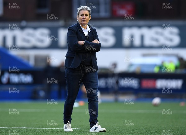 220422 - Wales Women v France Women - TikTok Women’s Six Nations - France coach Annick Hayraud during the warm up