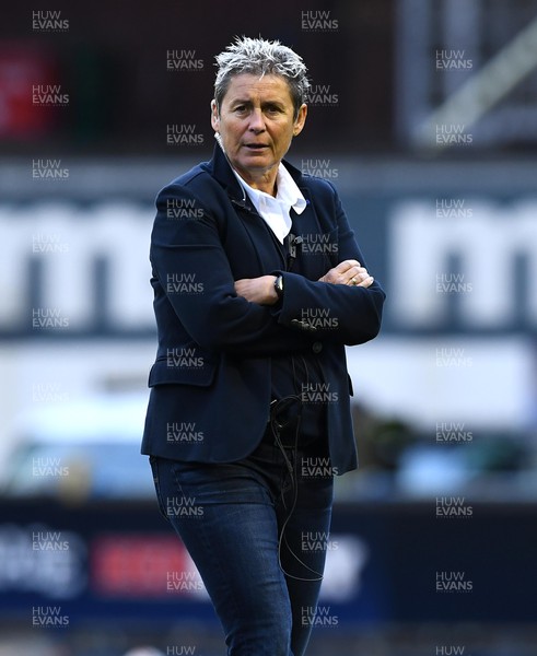 220422 - Wales Women v France Women - TikTok Women’s Six Nations - France coach Annick Hayraud during the warm up