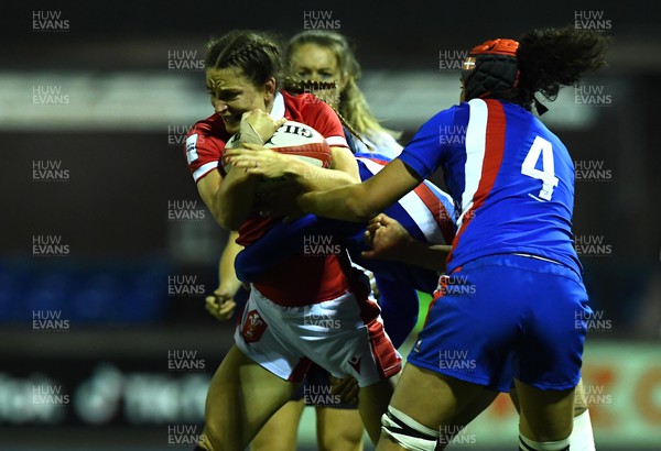 220422 - Wales Women v France Women - TikTok Women’s Six Nations - Jasmine Joyce of Wales is held
