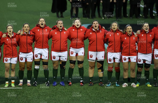 220422 - Wales Women v France Women - TikTok Womens Six Nations - Wales sing the anthem
