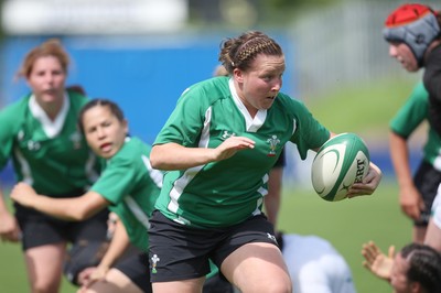 01.08.10.. Wales Women v Ireland Women, Women's Rugby World Cup 2010 Warm-Up Fixture -  Wales' Rhian Bowden charges over to score try 