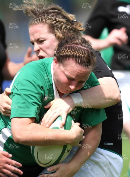 01.08.10.. Wales Women v Ireland Women, Women's Rugby World Cup 2010 Warm-Up Fixture -  Wales' Rhian Bowden charges over to score try 