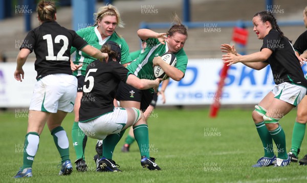 01.08.10.. Wales Women v Ireland Women, Women's Rugby World Cup 2010 Warm-Up Fixture -  Wales' Rhian Bowden charges forward 
