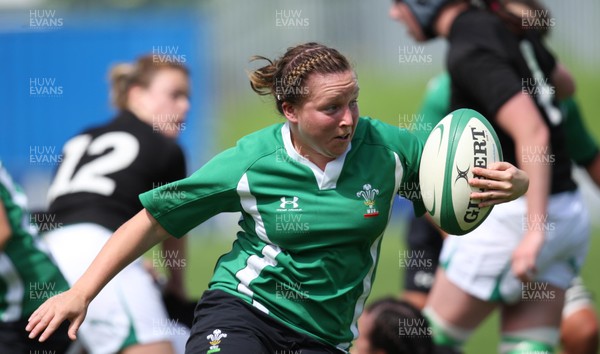 01.08.10.. Wales Women v Ireland Women, Women's Rugby World Cup 2010 Warm-Up Fixture -  Wales' Rhian Bowden charges over to score try 
