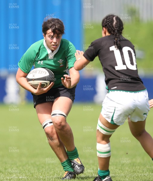 01.08.10.. Wales Women v Ireland Women, Women's Rugby World Cup 2010 Warm-Up Fixture -  Wales' Sioned Harries takes on Tania Rosser 