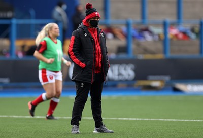 100421 - Wales Women v Ireland Women - Women's 2021 Six Nations Pool B - Wales Head Coach  Warren Abrahams