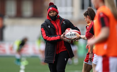 100421 - Wales Women v Ireland Women - Women's 2021 Six Nations Pool B - Wales Head Coach Warren Abrahams