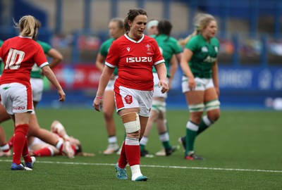 100421 - Wales Women v Ireland Women - Women's 2021 Six Nations Pool B - Dejected Siwan Lillicrap of Wales