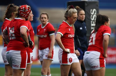 100421 - Wales Women v Ireland Women - Women's 2021 Six Nations Pool B - Dejected Hannah Jones of Wales