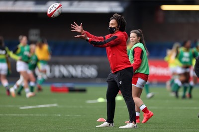 100421 - Wales Women v Ireland Women - Women's 2021 Six Nations Pool B - Wales Coach Sophie Spence