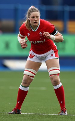 100421 - Wales Women v Ireland Women - Women's 2021 Six Nations Pool B - Gwen Crabb of Wales