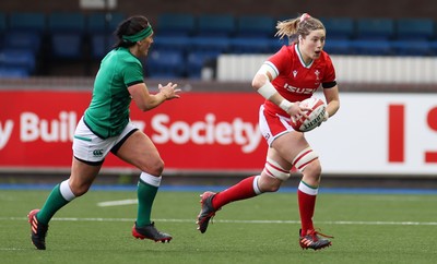 100421 - Wales Women v Ireland Women - Women's 2021 Six Nations Pool B - Gwen Crabb of Wales