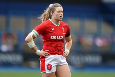 100421 - Wales Women v Ireland Women - Women's 2021 Six Nations Pool B - Gwen Crabb of Wales