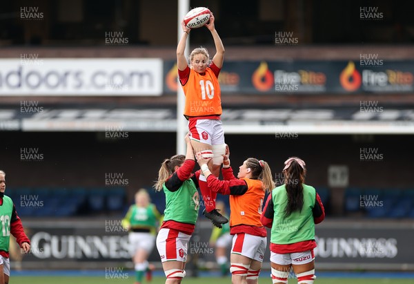 100421 - Wales Women v Ireland Women - Women's 2021 Six Nations Pool B - Manon Johnes of Wales during the warm up