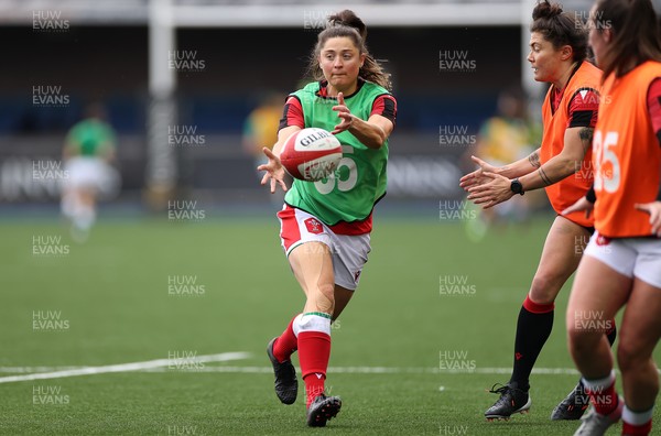 100421 - Wales Women v Ireland Women - Women's 2021 Six Nations Pool B - Robyn Wilkins of Wales during the warm up