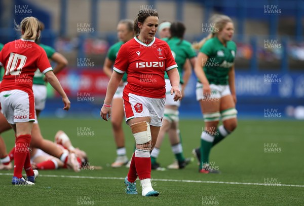 100421 - Wales Women v Ireland Women - Women's 2021 Six Nations Pool B - Dejected Siwan Lillicrap of Wales