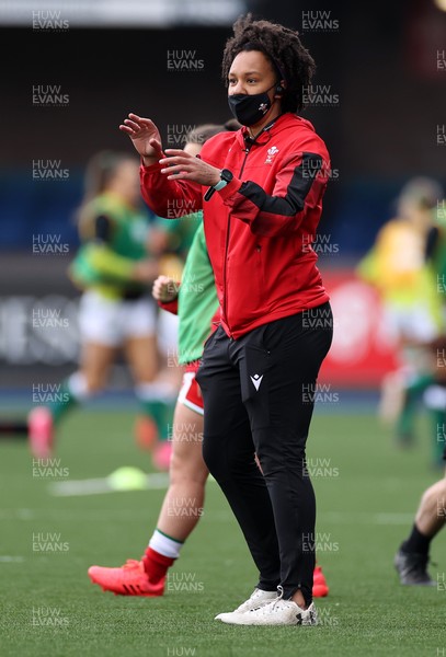 100421 - Wales Women v Ireland Women - Women's 2021 Six Nations Pool B - Wales Coach Sophie Spence