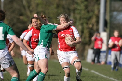 13.03.11 Wales Women v Ireland Women ... Wales Ashley Rowlands is tackled by Amy Davis. 