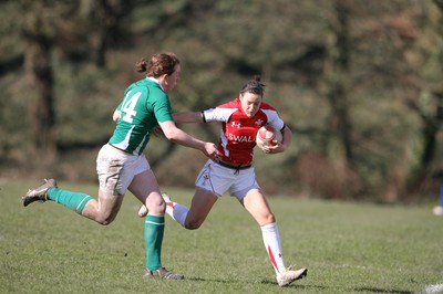 13.03.11 Wales Women v Ireland Women ... Wales Caryl James is tackled by Niamh Kavanagh. 