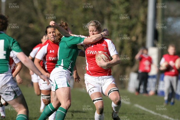 13.03.11 Wales Women v Ireland Women ... Wales Ashley Rowlands is tackled by Amy Davis. 