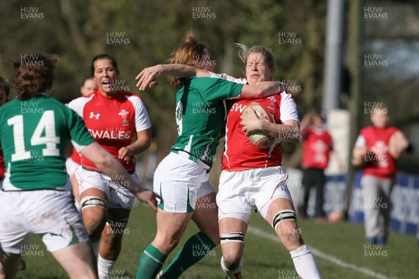 13.03.11 Wales Women v Ireland Women ... Wales Ashley Rowlands is tackled by Amy Davis. 