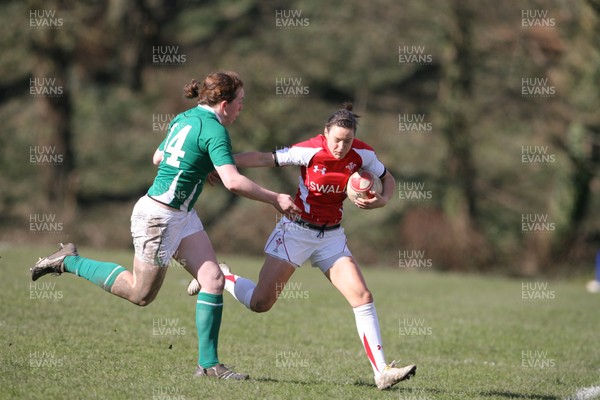 13.03.11 Wales Women v Ireland Women ... Wales Caryl James is tackled by Niamh Kavanagh. 