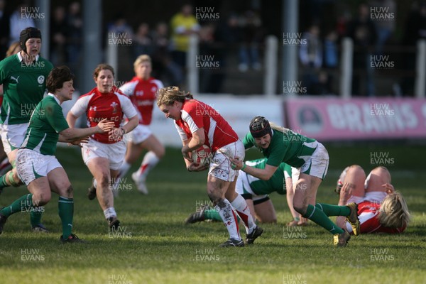 13.03.11 Wales Women v Ireland Women ... Wales Rhian Bowden is tackled by Joy Neville. 