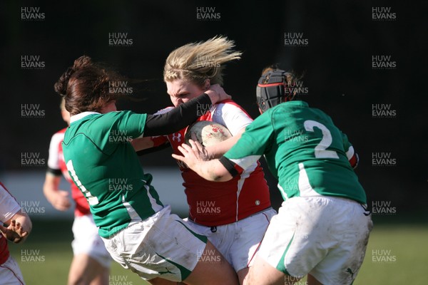 13.03.11 Wales Women v Ireland Women ... Wales Catrin Edwards is tackled by Fiona Coghlan and Gilliam Burke. 