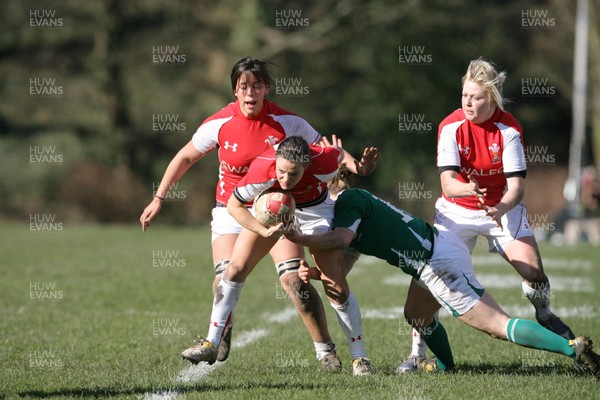 13.03.11 Wales Women v Ireland Women ... Wales Caryl James is tackled by Lynne Cantwell. 