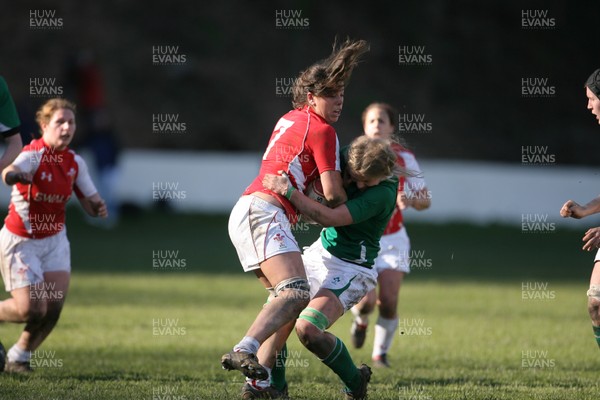 13.03.11 Wales Women v Ireland Women ... Wales Sioned Harris is tackled by Claire Molloy. 