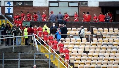 150315 - Wales Women v Ireland Women - RBS Womens 6 Nations 2015 -Rachel Taylor of Wales leads out her side on her 50th cap