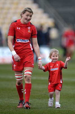 150315 - Wales Women v Ireland Women - RBS Womens 6 Nations 2015 -Rachel Taylor of Wales leads out her side on her 50th cap