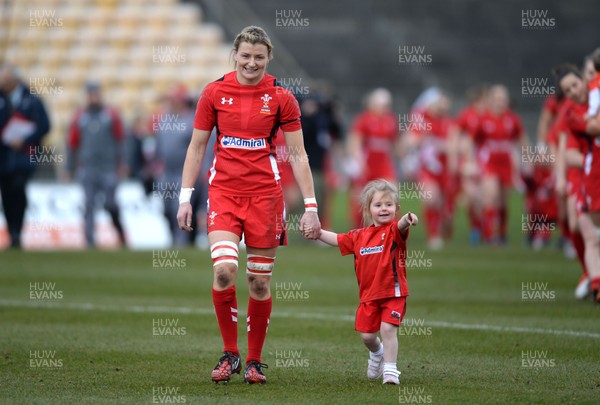 150315 - Wales Women v Ireland Women - RBS Womens 6 Nations 2015 -Rachel Taylor of Wales leads out her side on her 50th cap