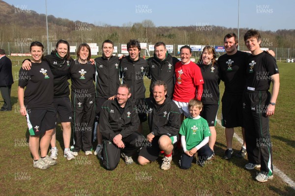 21.03.09 Wales vs. Ireland. Women's 6 Nations. Captain Mel Berry the coaching staff are all smiles as THe Wales Women win The Triple Crown. 