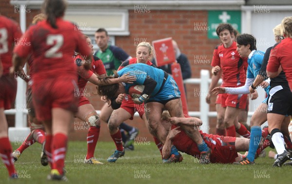 020214 - Wales Women v Italy  Women - RBS Women's Six Nations 2014 -Melissa Bettoni of Italy scores try