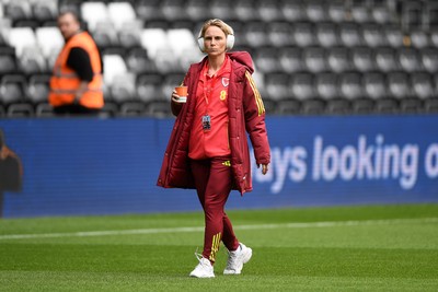 030625 - Wales Women v Italy Women - UEFA Women's Nations League - Jess Fishlock of Wales Women arrives at the stadium ahead of the match