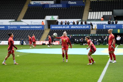 030625 - Wales Women v Italy Women - UEFA Women's Nations League - Charlotte Estcourt of Wales Women during the warmup