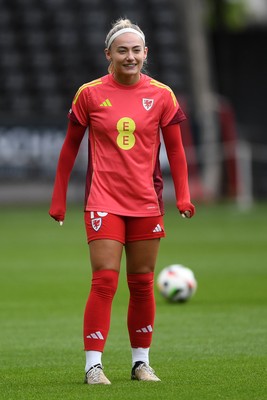 030625 - Wales Women v Italy Women - UEFA Women's Nations League - Charlotte Estcourt of Wales Women during the warmup