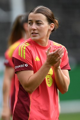 030625 - Wales Women v Italy Women - UEFA Women's Nations League - Angharad James of Wales Women during the warmup
