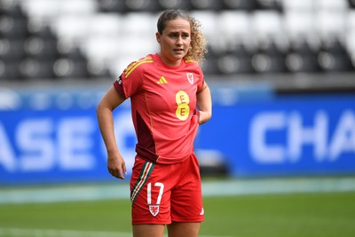 030625 - Wales Women v Italy Women - UEFA Women's Nations League - Lois Joel of Wales Women during the warmup