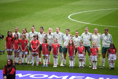 030625 - Wales Women v Italy Women - UEFA Women's Nations League - Italy anthem