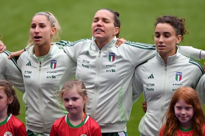 030625 - Wales Women v Italy Women - UEFA Women's Nations League - Italy anthem
