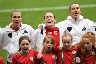 030625 - Wales Women v Italy Women - UEFA Women's Nations League - Wales anthem