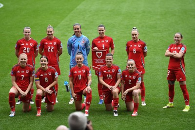 030625 - Wales Women v Italy Women - UEFA Women's Nations League - Wales team photo