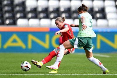 030625 - Wales Women v Italy Women - UEFA Women's Nations League - Rachel Rowe of Wales Women