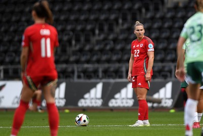 030625 - Wales Women v Italy Women - UEFA Women's Nations League - Alice Griffiths of Wales Women