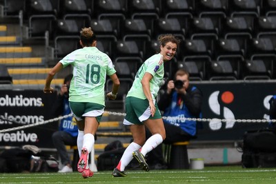 030625 - Wales Women v Italy Women - UEFA Women's Nations League - Cristina Girelli of Italy Women celebrates scoring a goal