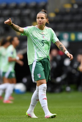 030625 - Wales Women v Italy Women - UEFA Women's Nations League - Elena Linari of Italy Women